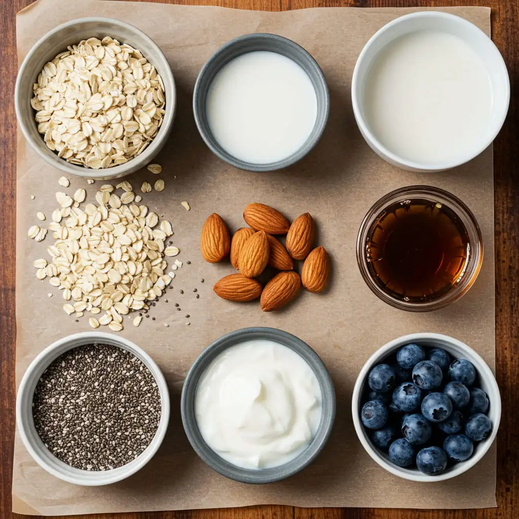 Blueberry Overnight Oats Ingredients