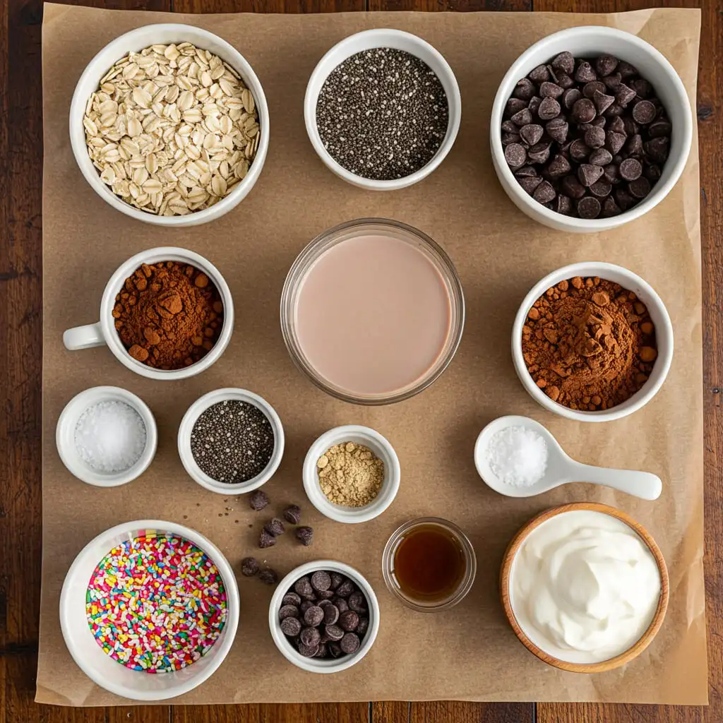 Cosmic Brownie Overnight Oats ingredients