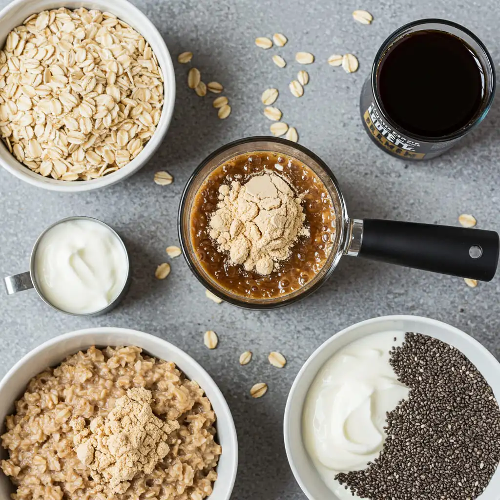 coffee infused protein overnight oats