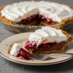 Chocolate Cherry Cream Pie slice with garnish