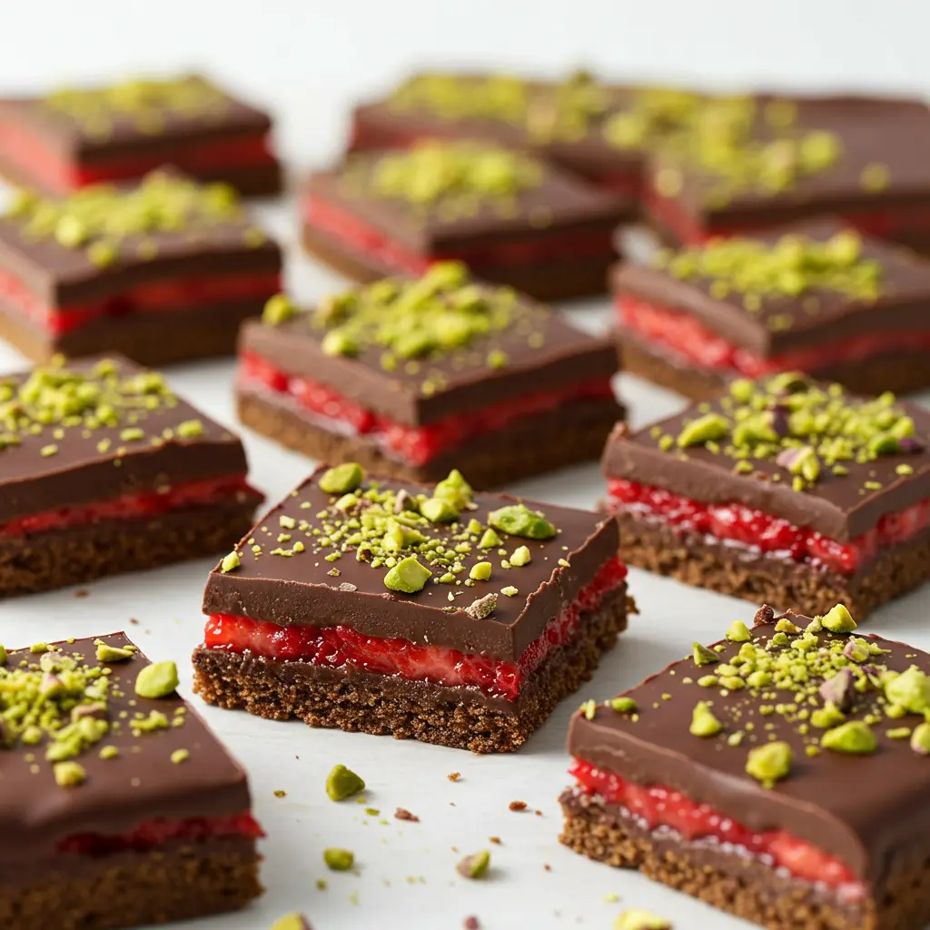 Dubai chocolate covered strawberries bars with pistachio topping