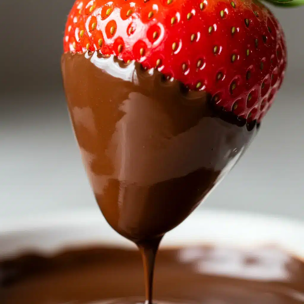 dipping homemade Dubai chocolate strawberries in melted chocolate