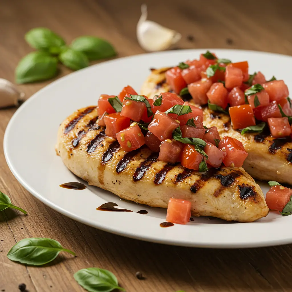 grilled chicken with bruschetta final result