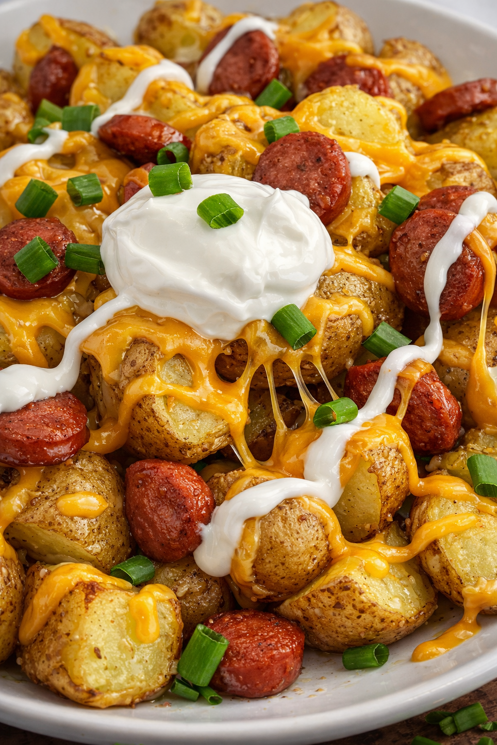 Cheesy Ranch Potatoes and Smoked Sausage