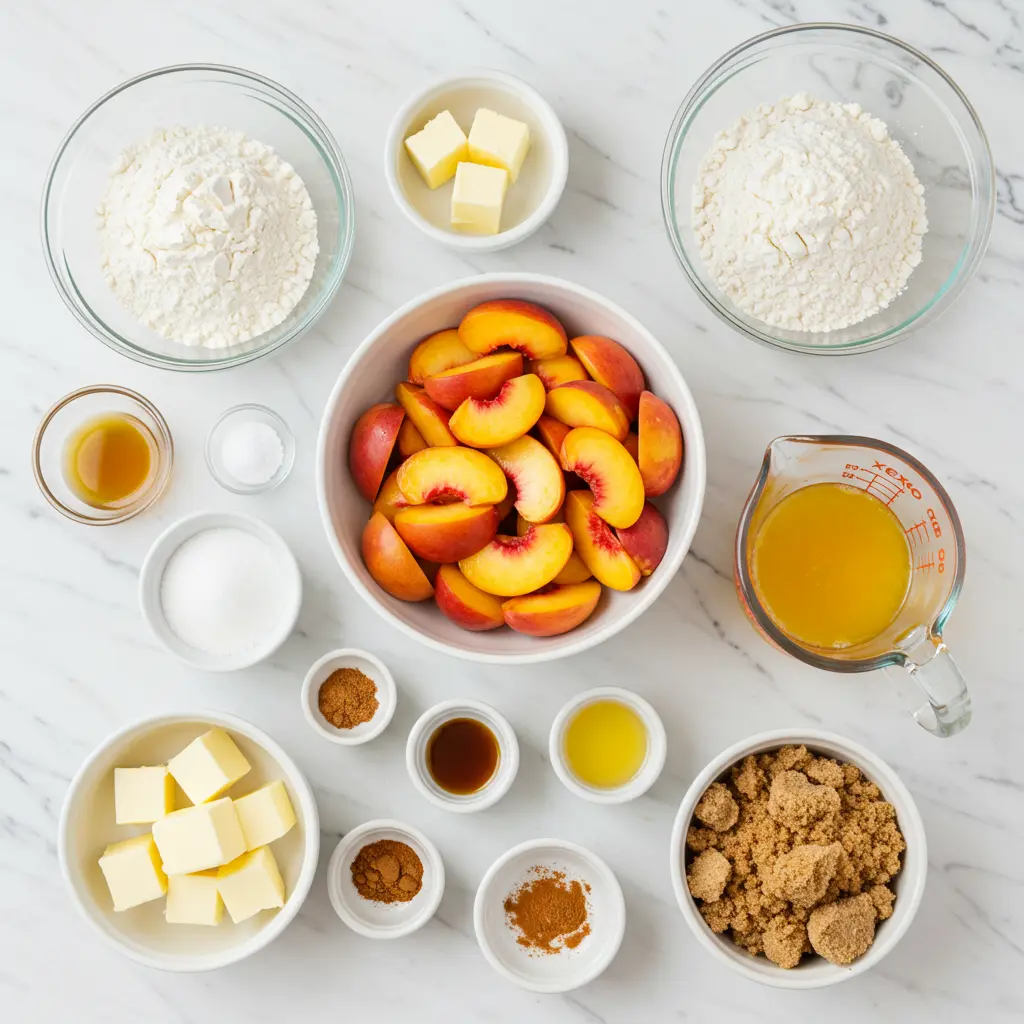 Peach Bars with Fresh Peaches ingredients