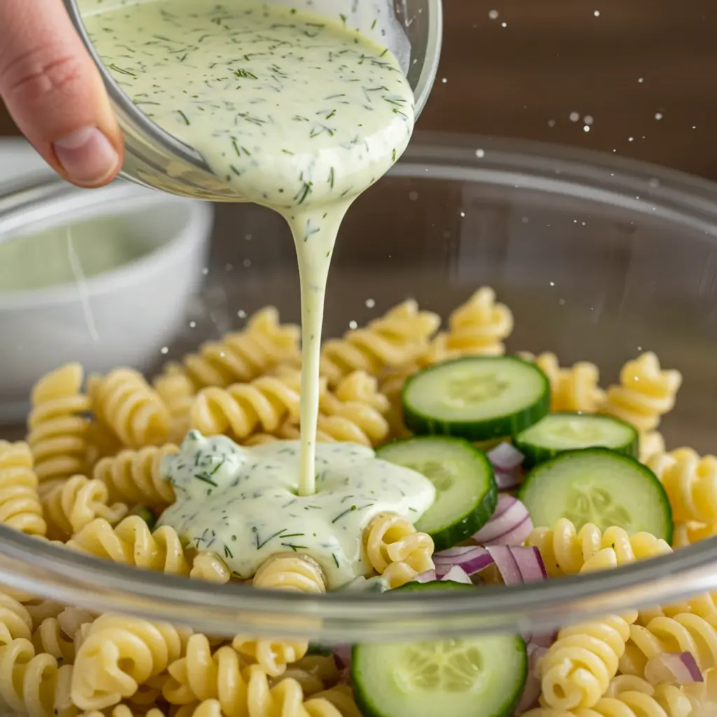 how to make fresh cucumber pasta salad