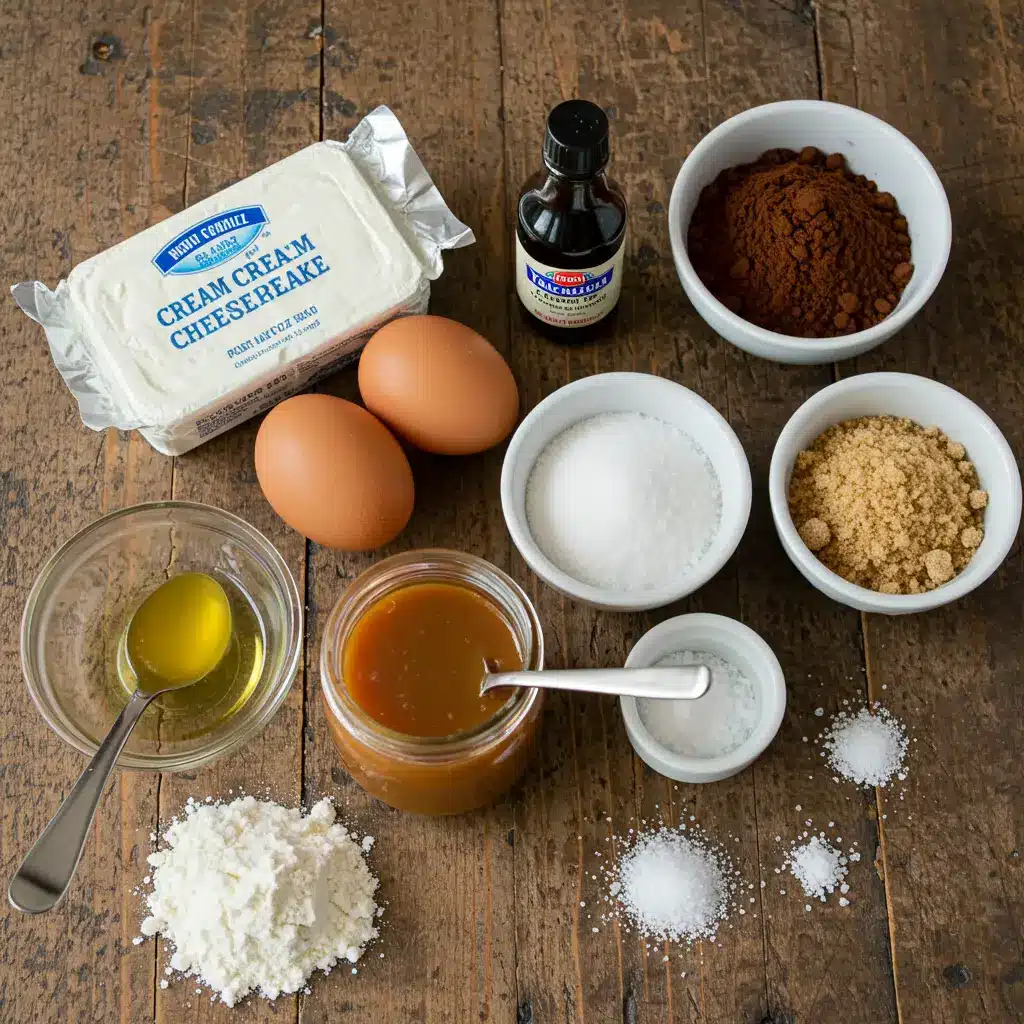 Caramel Brownie Cheesecake ingredients