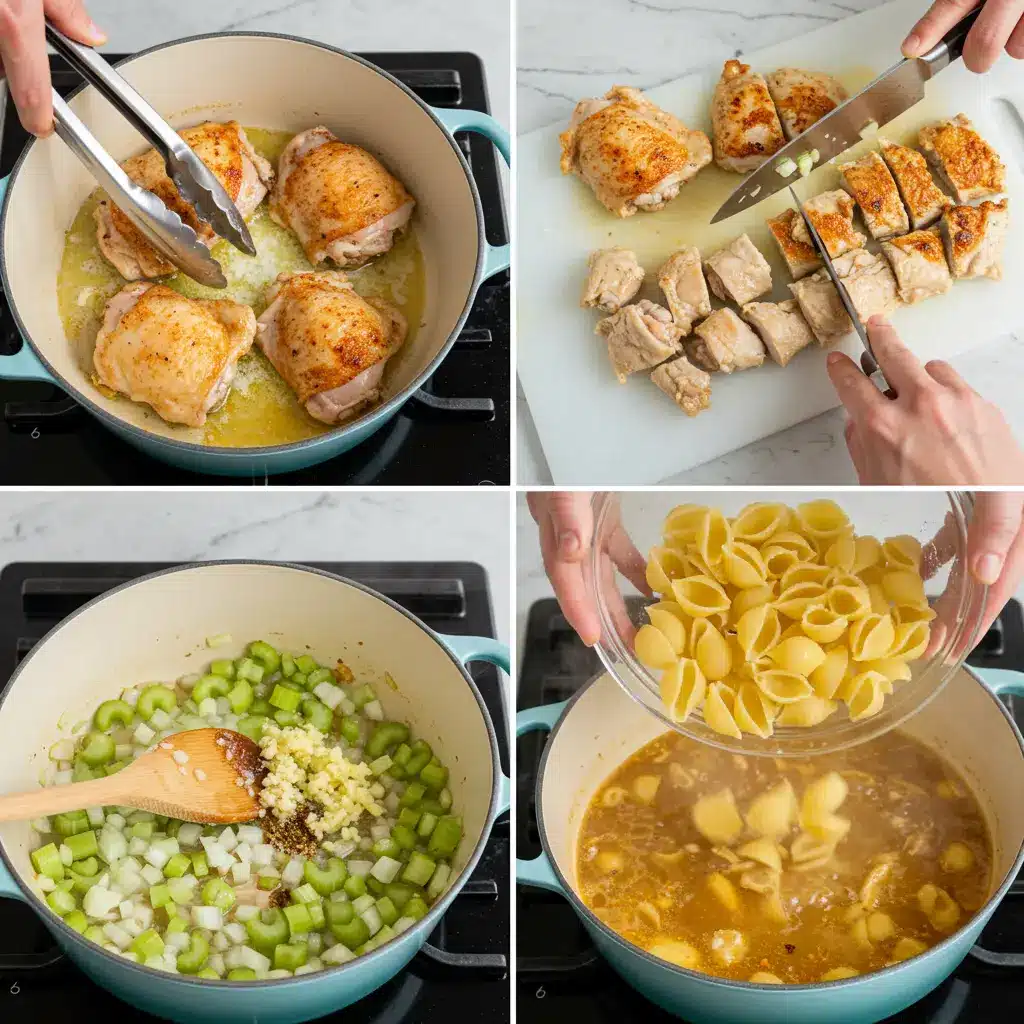 Step-by-step instructions for making Tuscan chicken soup