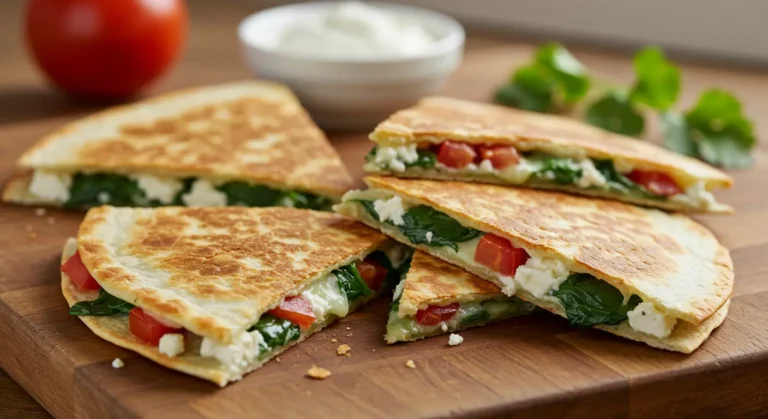 Crispy Spinach and Feta Quesadillas