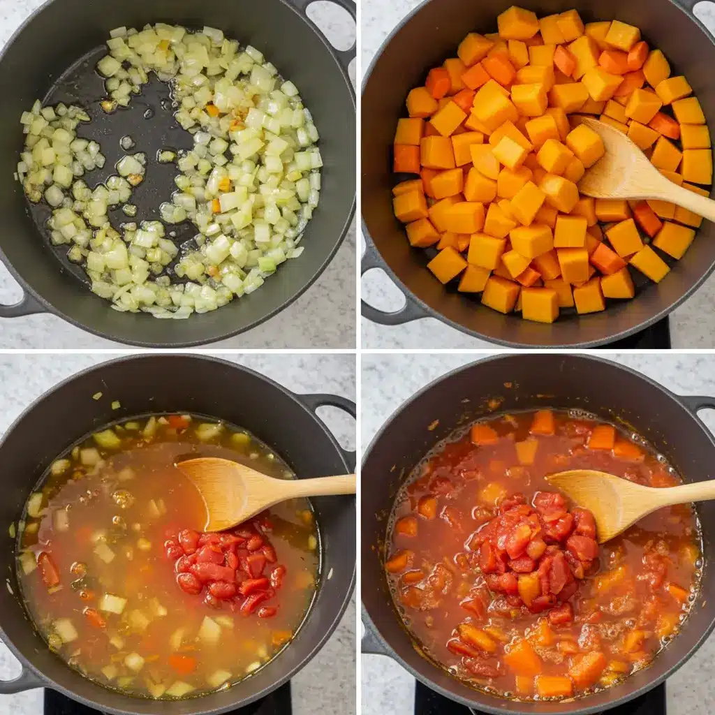 Fall Harvest Vegetable Soup preparation