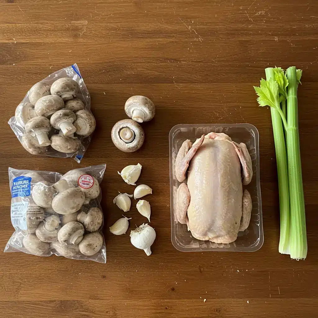 Rotisserie Chicken and Mushroom Soup ingredients
