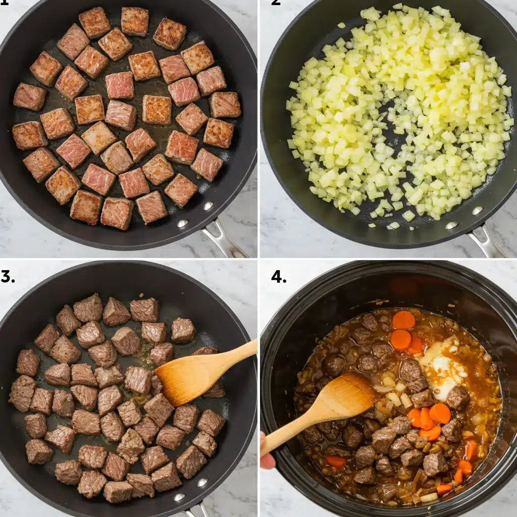 slow cooker beef stew preparation