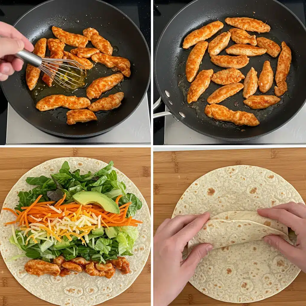 Buffalo Chicken Wraps preparation