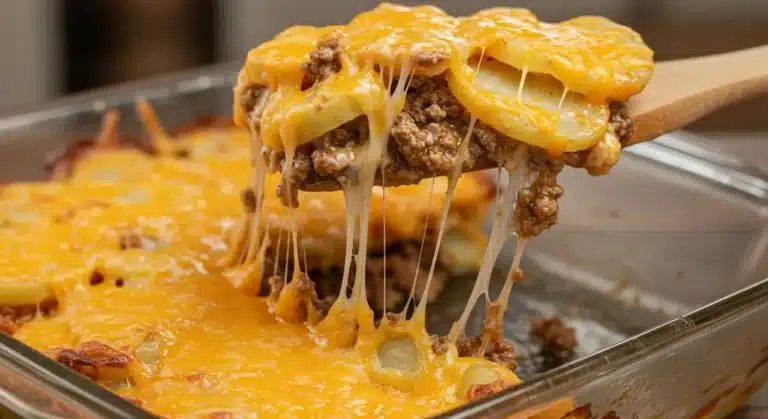 Cheesy Ground Beef and Potatoes fatured