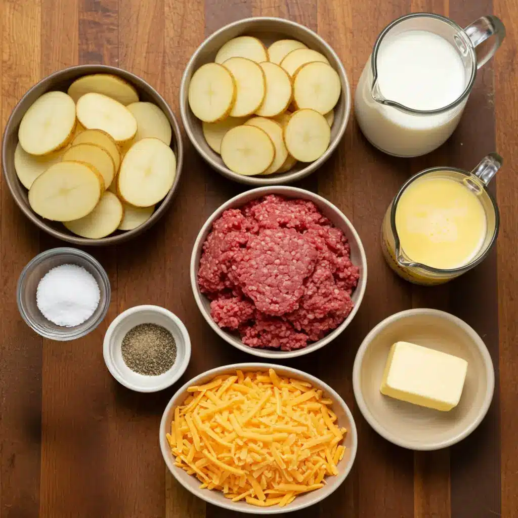Cheesy Ground Beef and Potatoes ingredients