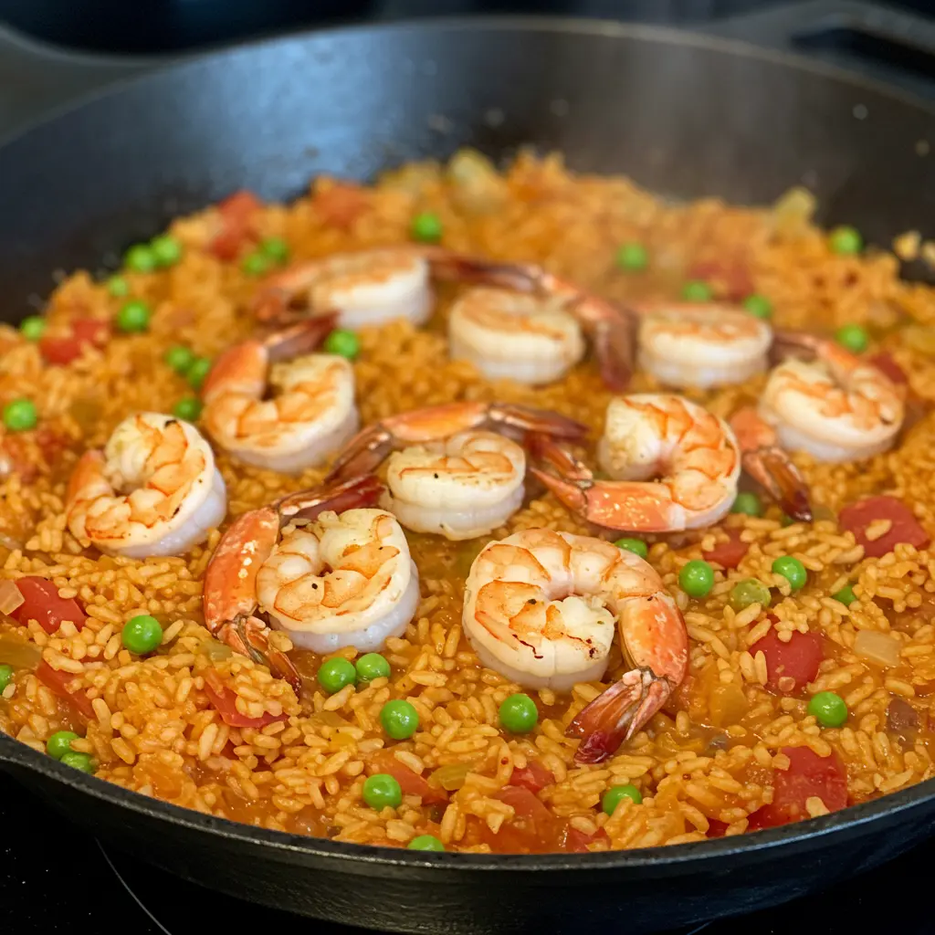 Garlic Butter Shrimp and Rice preparation