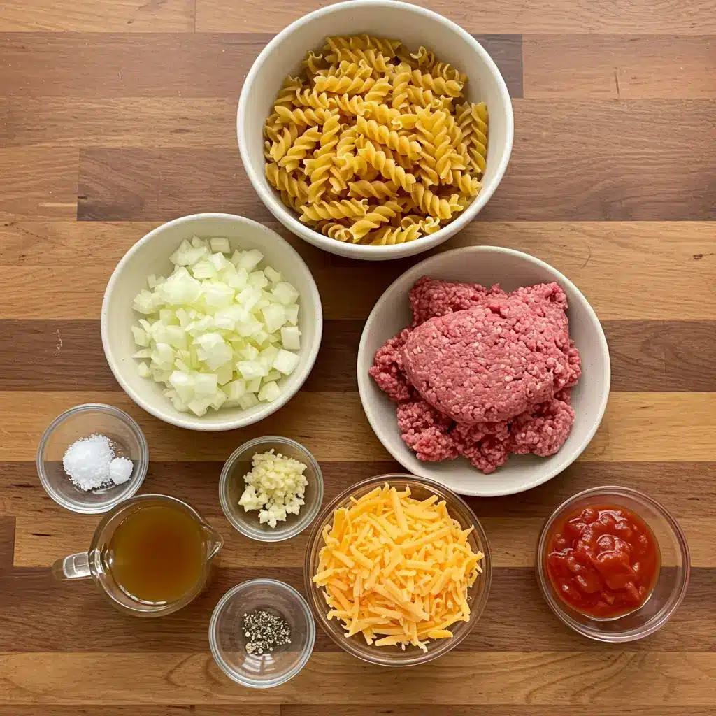Hamburger Casserole ingredients