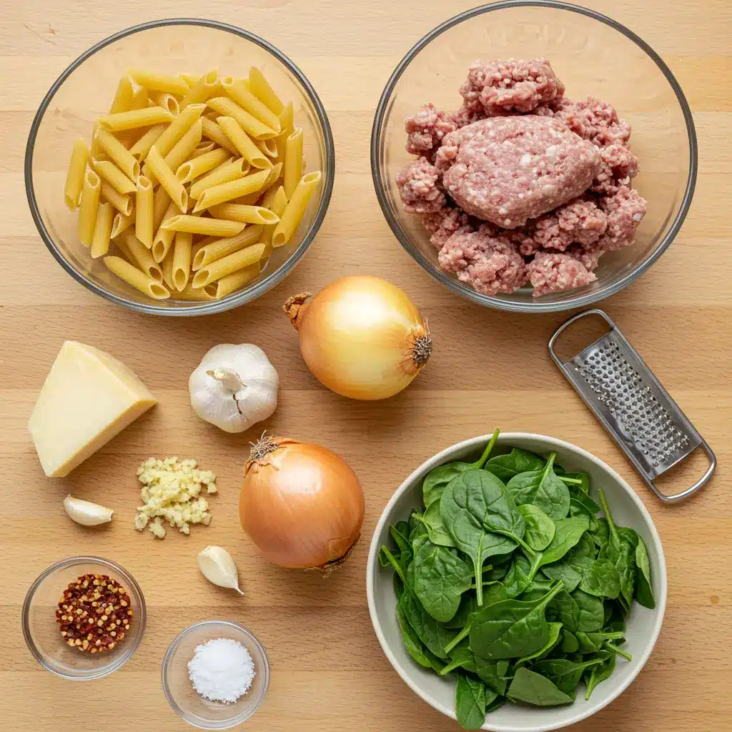 Italian Sausage Pasta ingredients