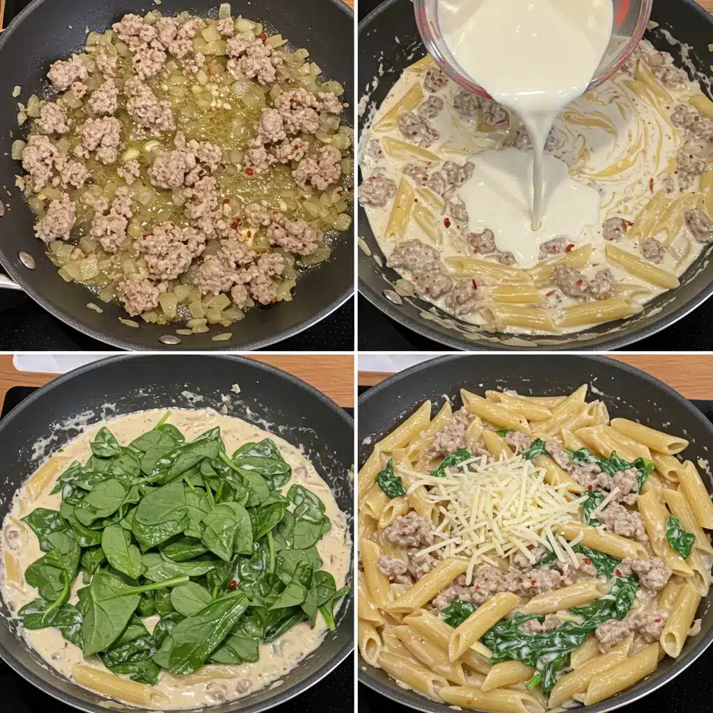 Italian Sausage Pasta preparation