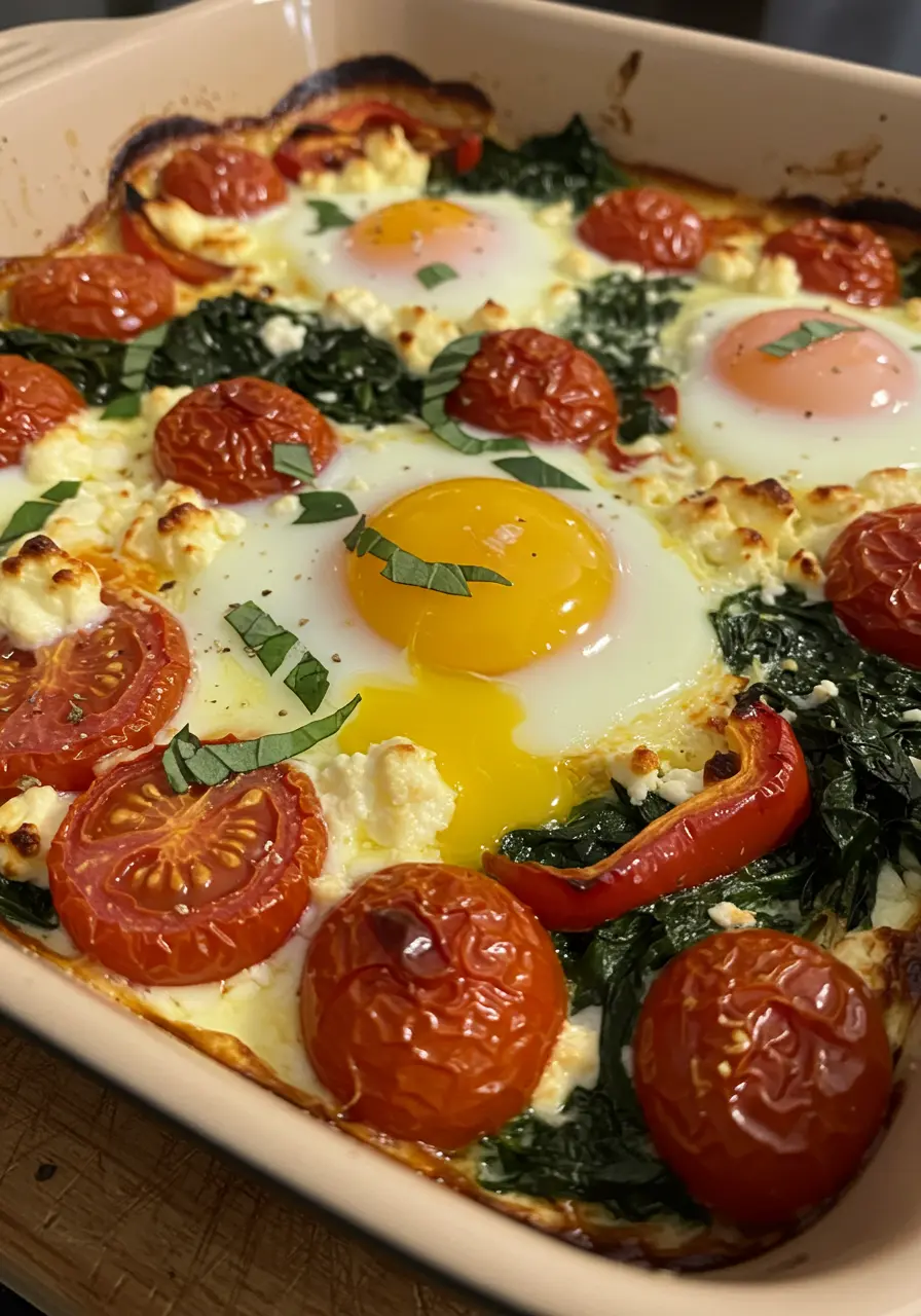 Mediterranean Baked Feta Eggs