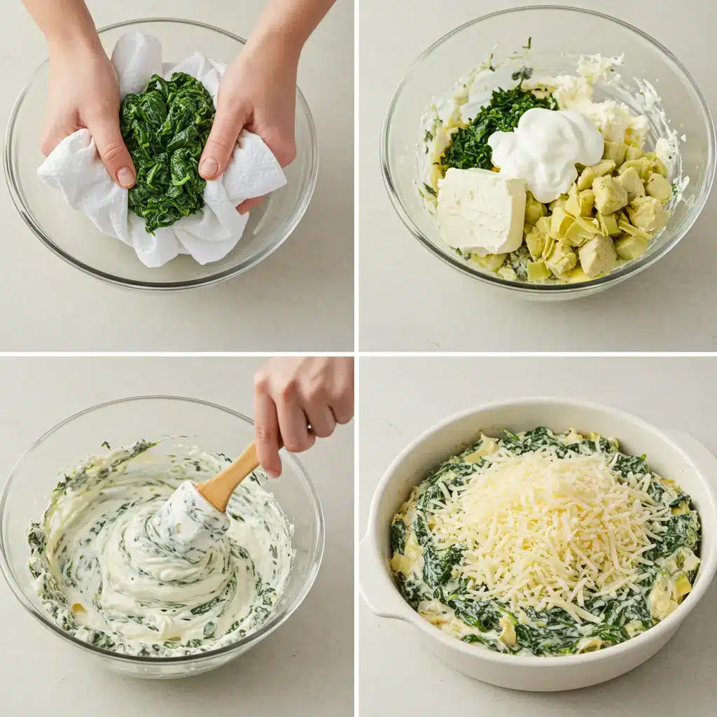 Spinach Artichoke Dip preparation