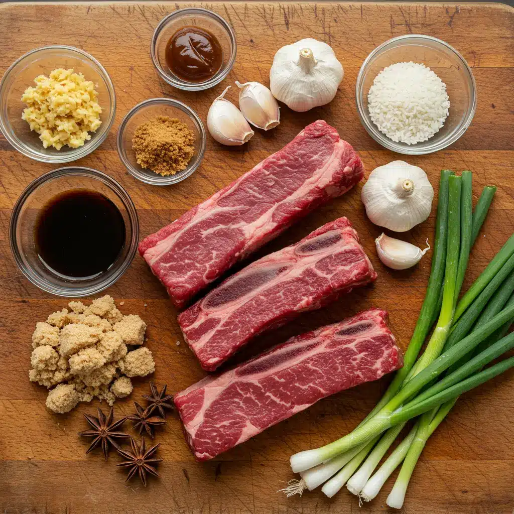Caramelized Slow Roast Asian Beef Short Ribs ingredients