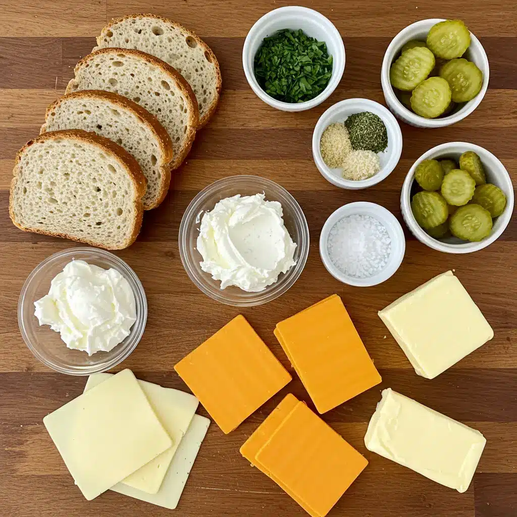Ingredients for Pickle Grilled Cheese