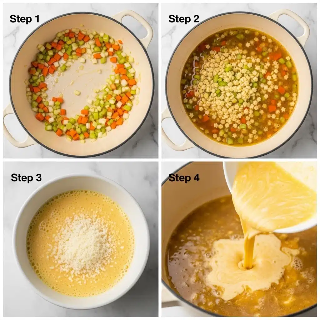 Pastina Soup preparation