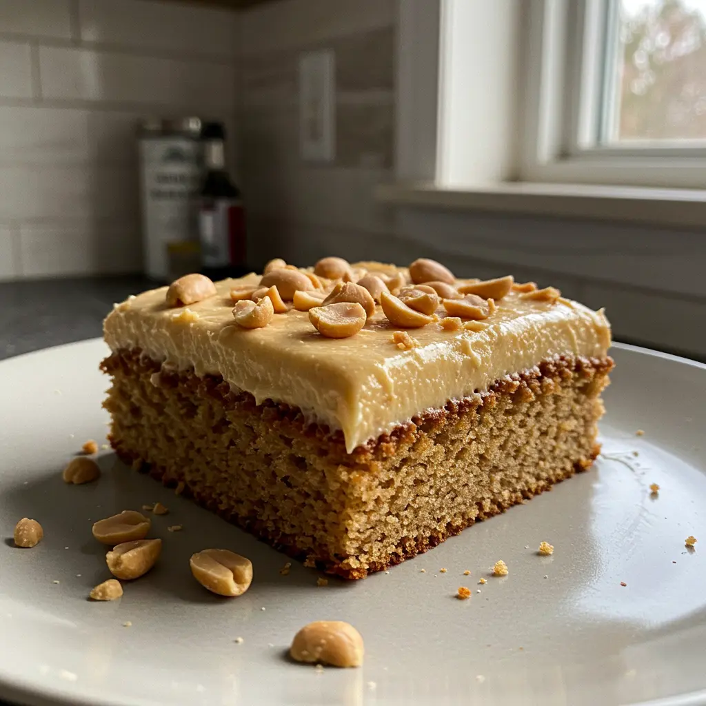 Peanut Butter Cake served