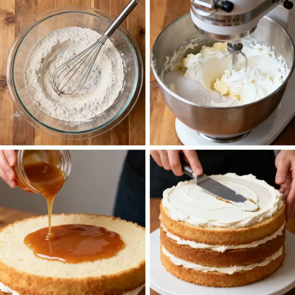 salted caramel cake preparation