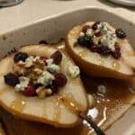 Baked Pears with Cranberries and Blue Cheese