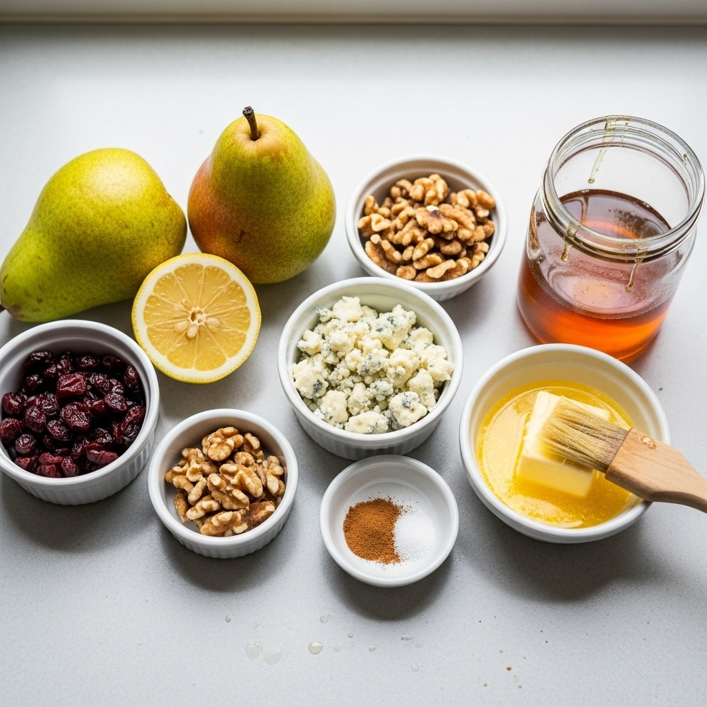 Baked Pears with Cranberries and Blue Cheese