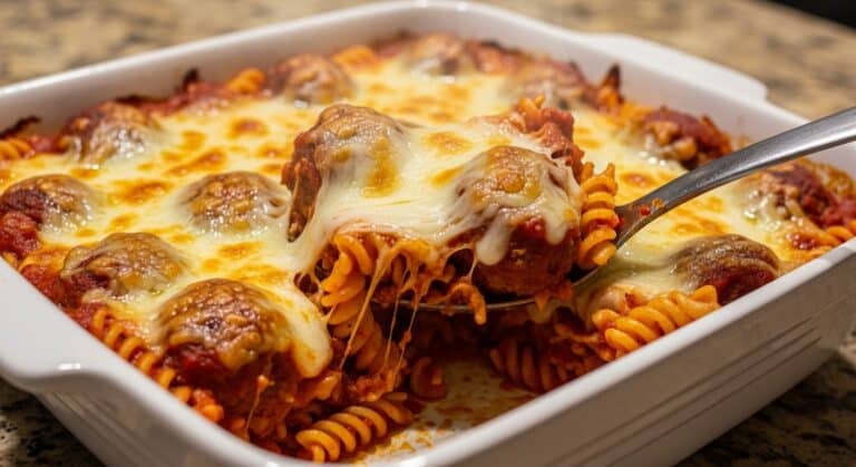 Meatball Casserole served