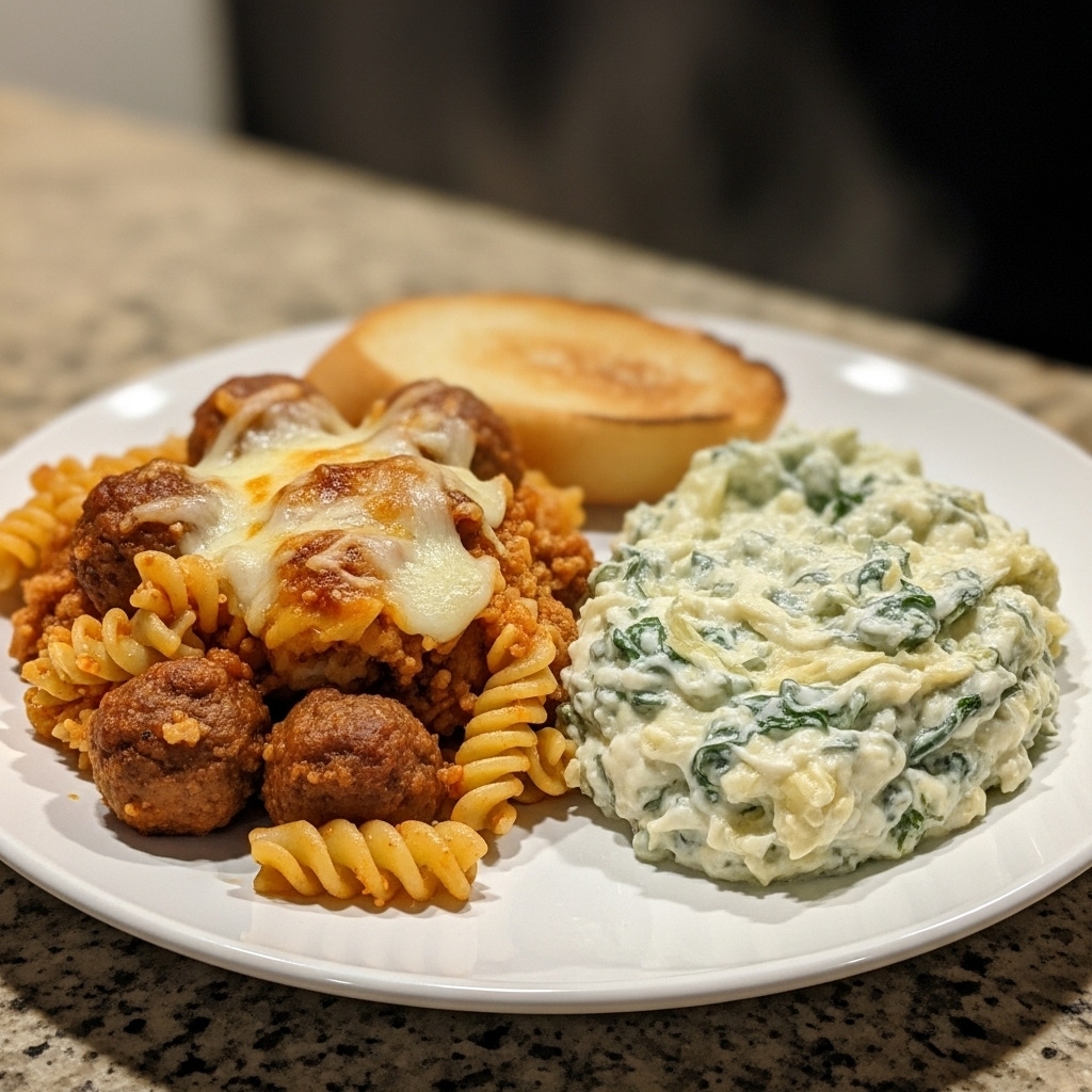 Meatball Casserole served