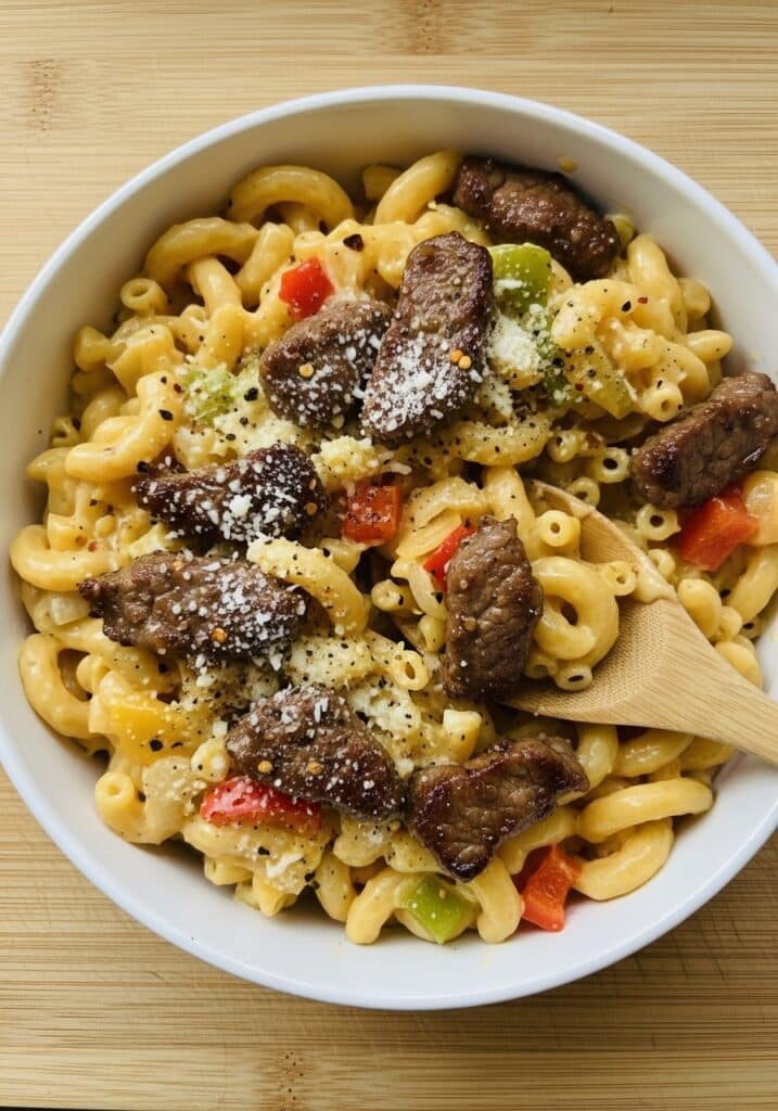 Philly Cheesesteak Mac and Cheese