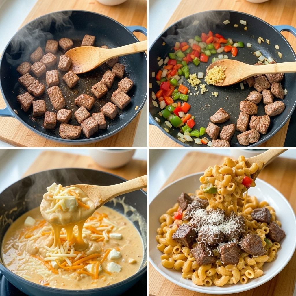 Philly Cheesesteak Mac and Cheese