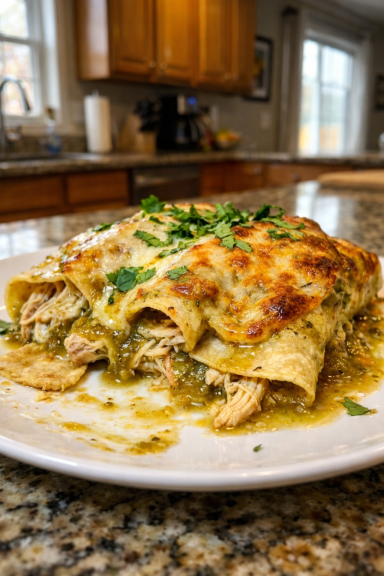 Greek Yogurt Chicken Enchilada Bake (High Protein & Creamy)