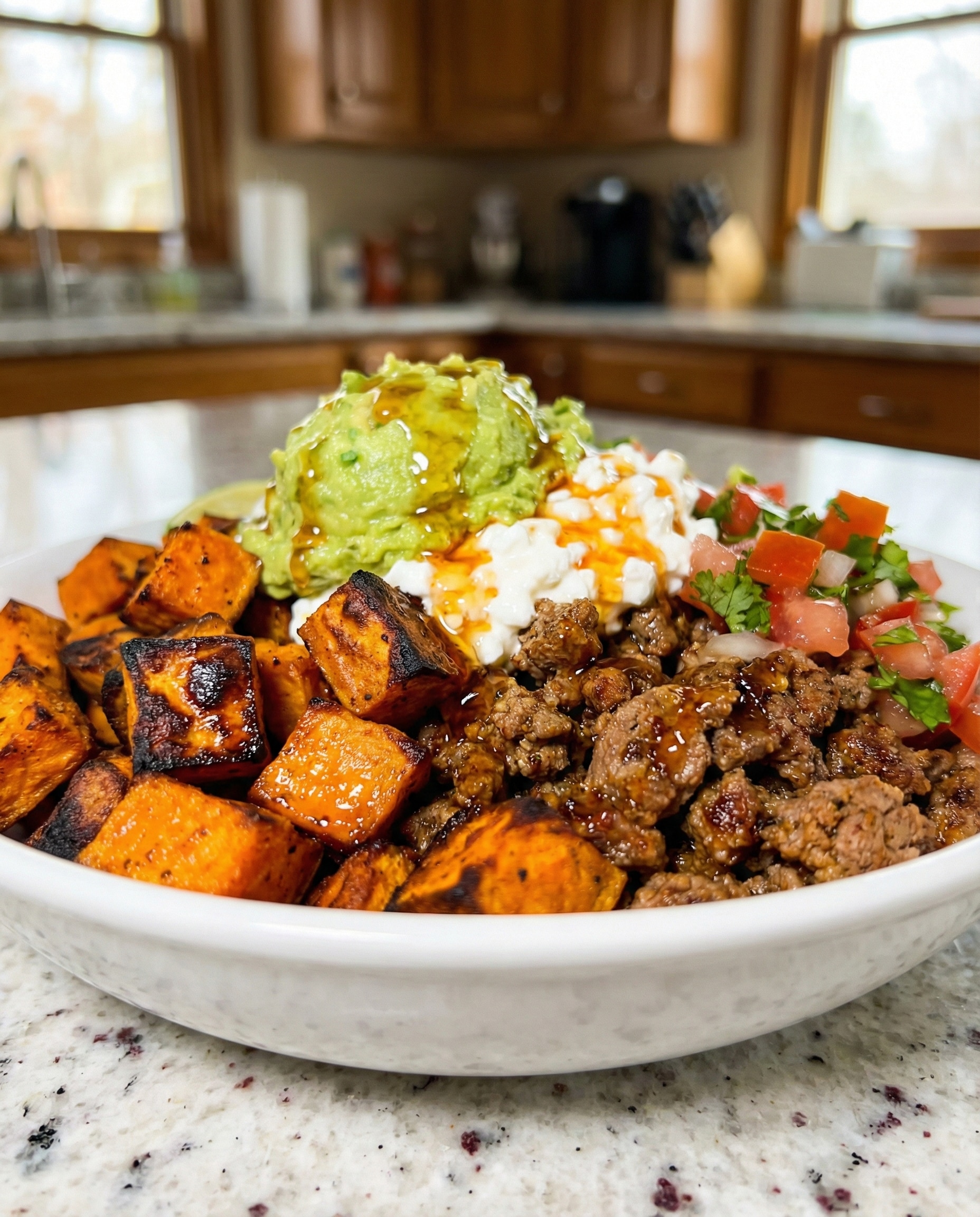 Hot Honey Taco Sweet Potato Bowl