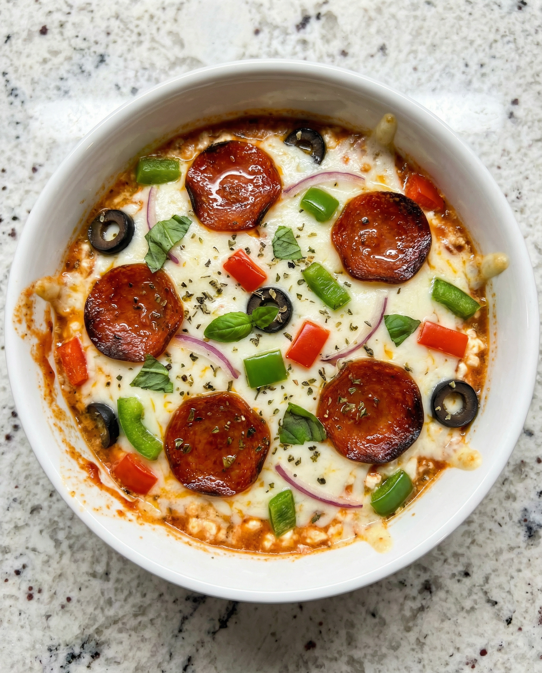 High Protein Cottage Cheese Pizza Bowl